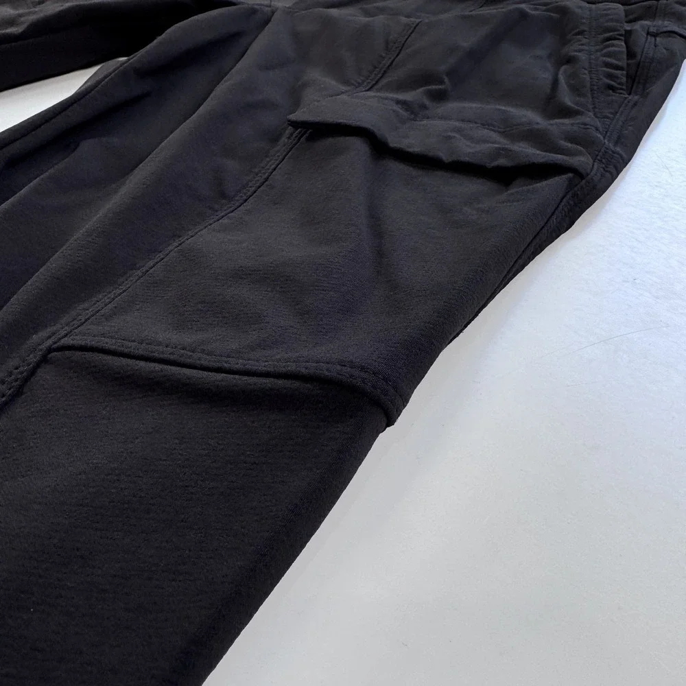 ATHLETA Cargo Pocket Joggers Tapered Ankle Womens 4 28.5" Inseam Black Stretch - Picture 4 of 14